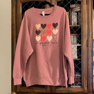 Women's Pink Heart Sweatshirt